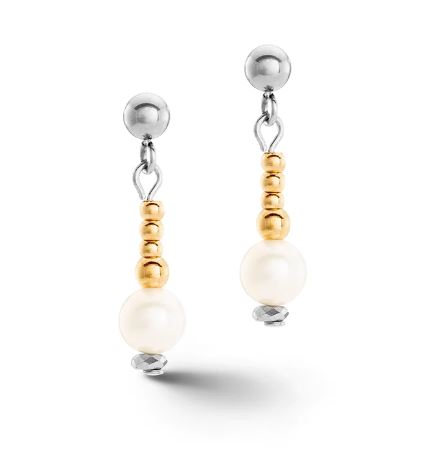 FRESHWATER PEARLS, STAINLESS STEEL GOLD 1117/10_1426