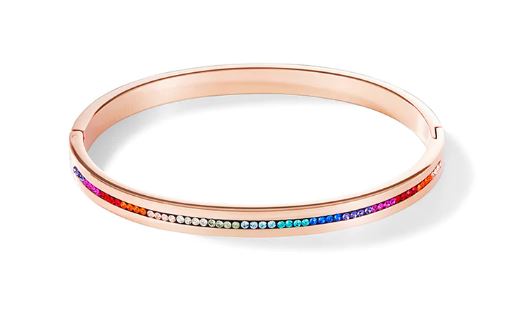 MULTICOLOURED CRYSTAL BANGLE ROSE GOLD 0226_1500