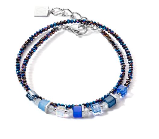JOYFUL COLOURS WRAP BRACELET SILVER BLUE 4564/30_0700