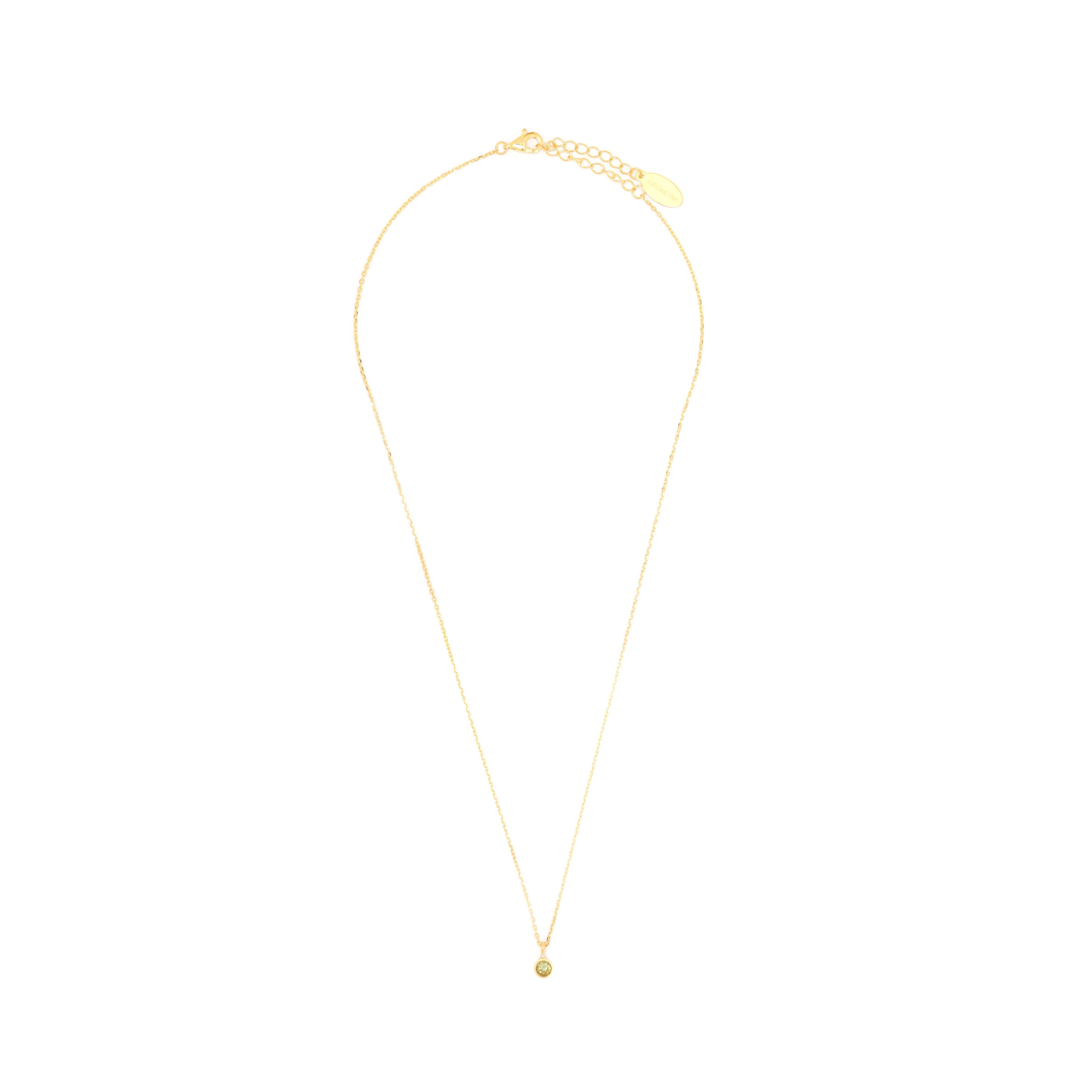 Diamonds by Georgini Natural Peridot and Diamond August Pendant Gold