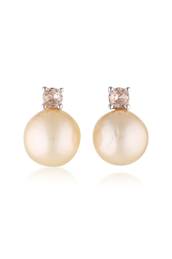 Georgini Noosa Pink Freshwater Pearl Earrings Silver