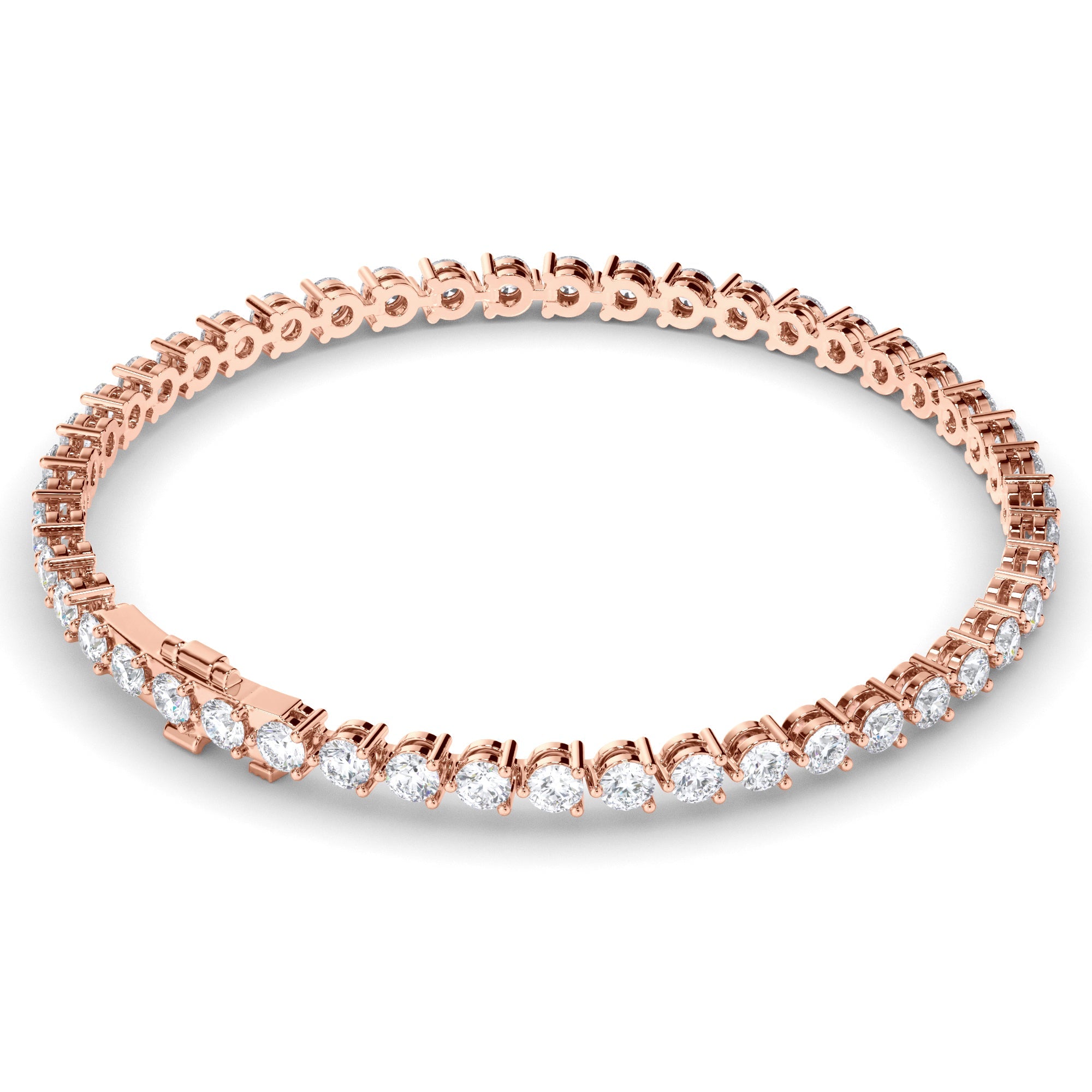 Round Brilliant Cut Laboratory Grown Diamond Tennis Bracelet