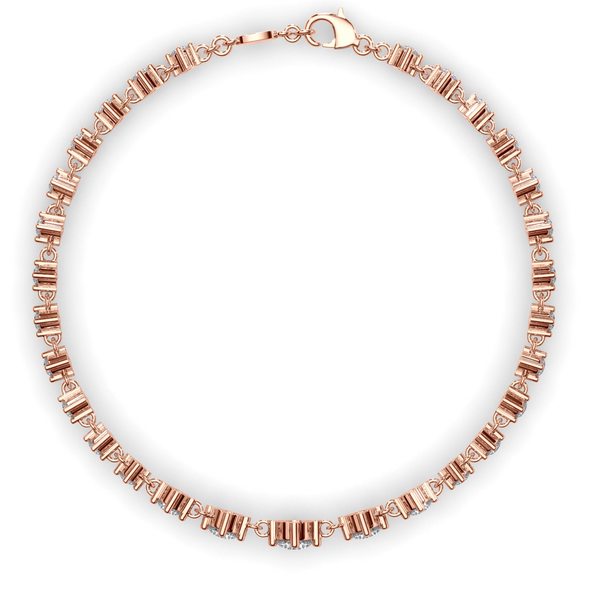 Round Brilliant Cut Laboratory Grown Diamond Tennis Bracelet