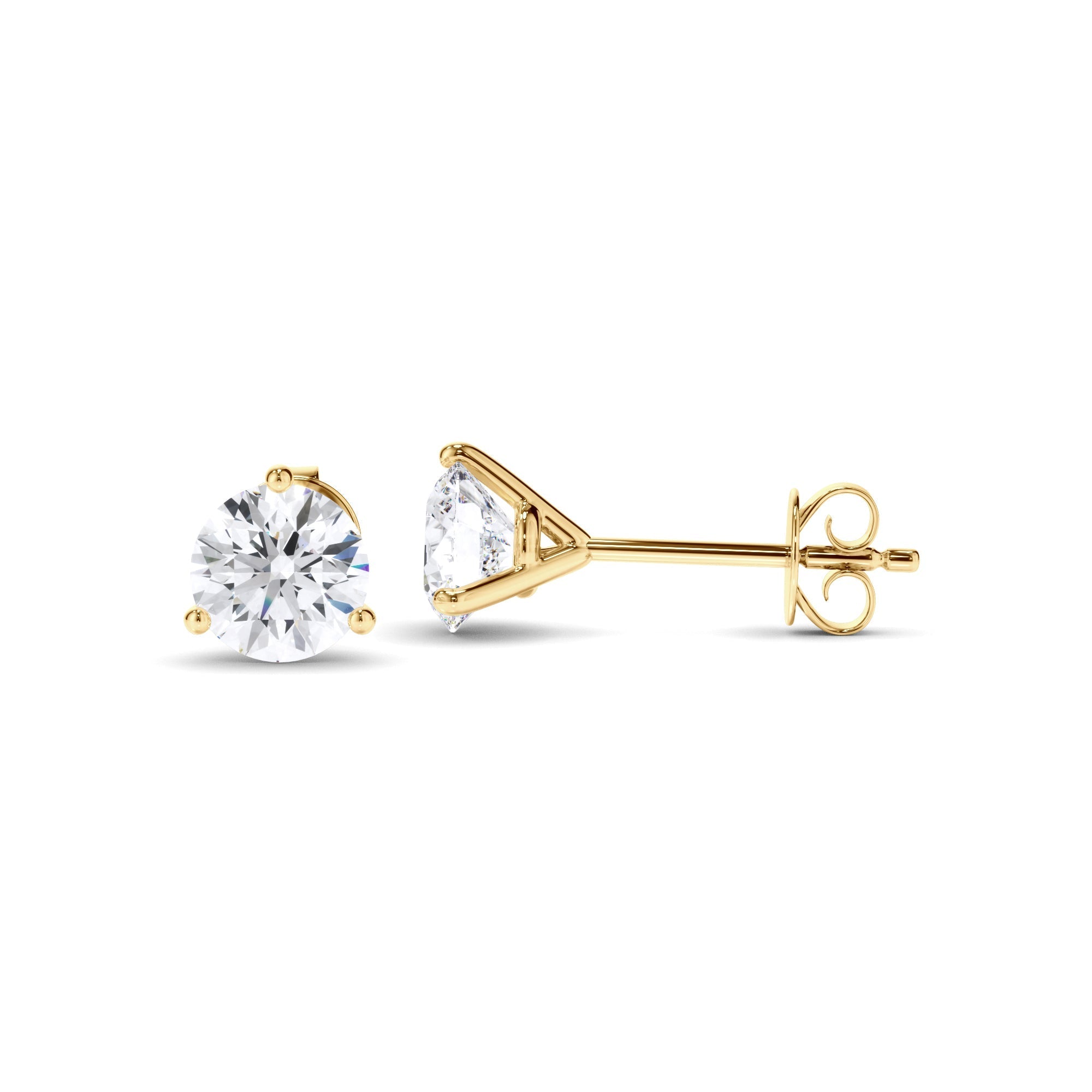 Round Brilliant Cut Diamond Stud Earrings