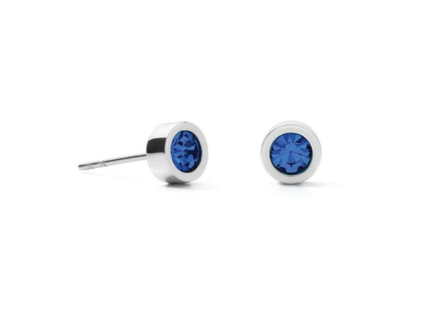 STUD EARRINGS WITH CRYSTALS 0228/21_0717 - ROYAL BLUE