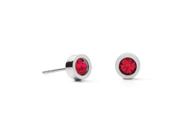 STUD EARRINGS WITH CRYSTALS 0228/21_0317 - RED