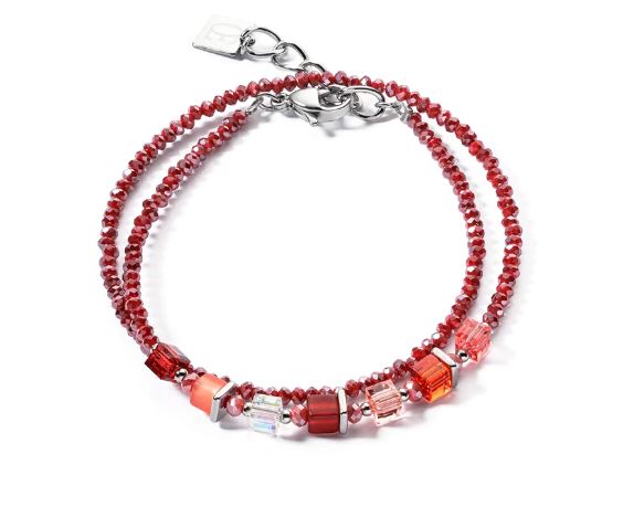 JOYFUL COLOURS WRAP BRACELET SILVER RED 4564/30_0300