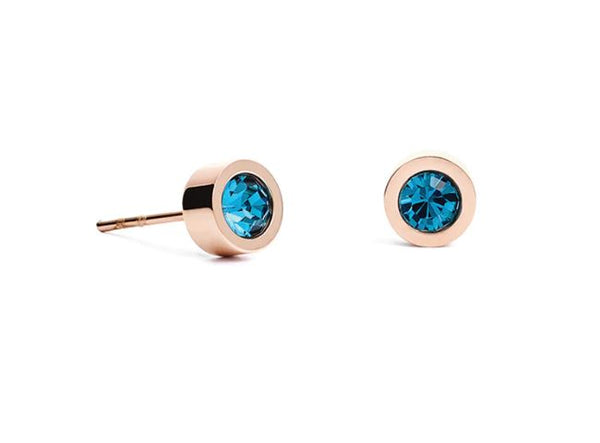 STUD EARRINGS WITH CRYSTALS 0228/21_0628 - LONDON BLUE