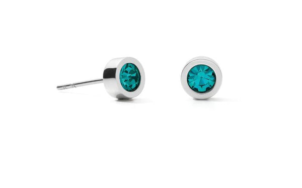 STUD EARRINGS WITH CRYSTALS 0228/21_0547 - TURQUOISE