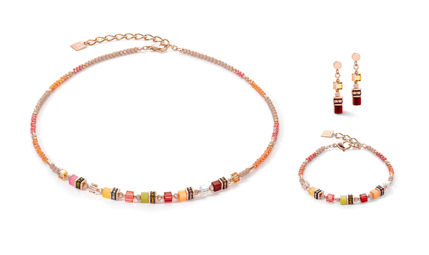 COEUR DE LION - Fine Geocube In Warm Orange Pink & Red 4562_1585
