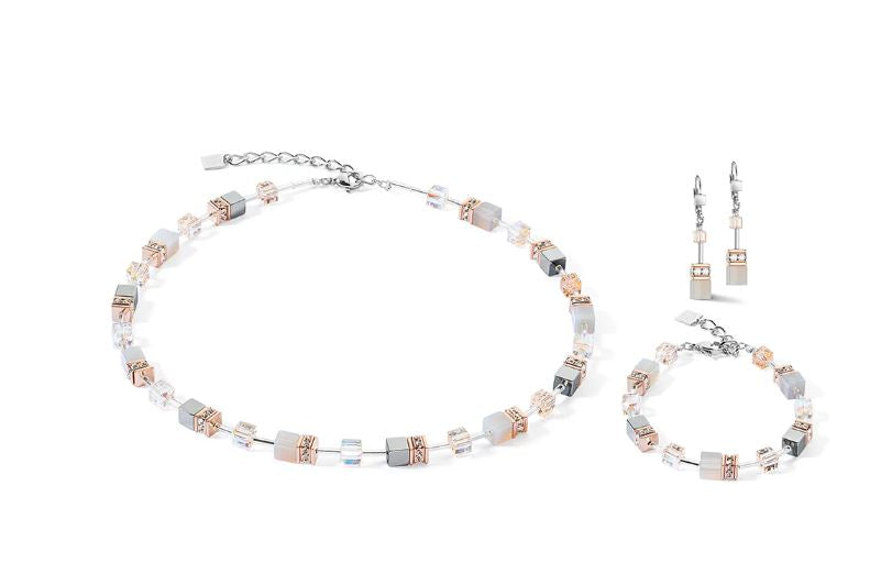 GEO CUBE AGATE & ROSE GOLD STAINLESS STEEL 4017/10_0235