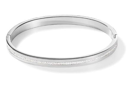 WHITE CRYSTAL BANGLE STAINLESS STEEL 0126_1800