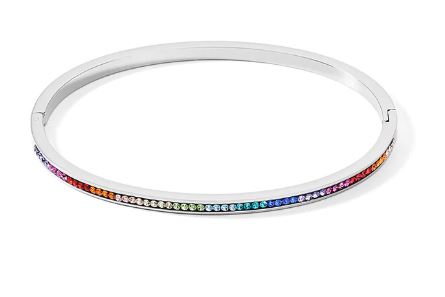 RAINBOW PAVÉ SET STAINLESS STEEL BANGLE 0129_1517