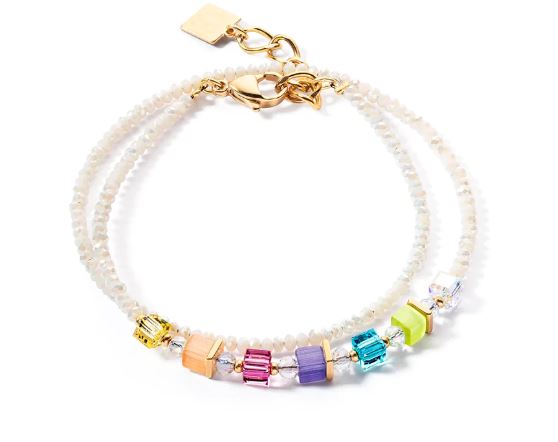 JOYFUL COLOURS WRAP BRACELET GOLD PASTEL RAINBOW 4564/30_1522