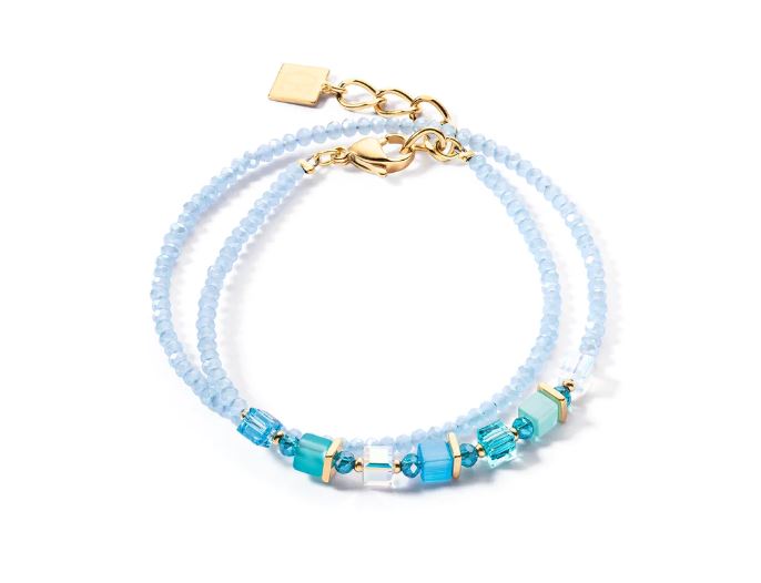 JOYFUL COLOURS WRAP BRACELET GOLD TURQUOISE 4564/30_0600