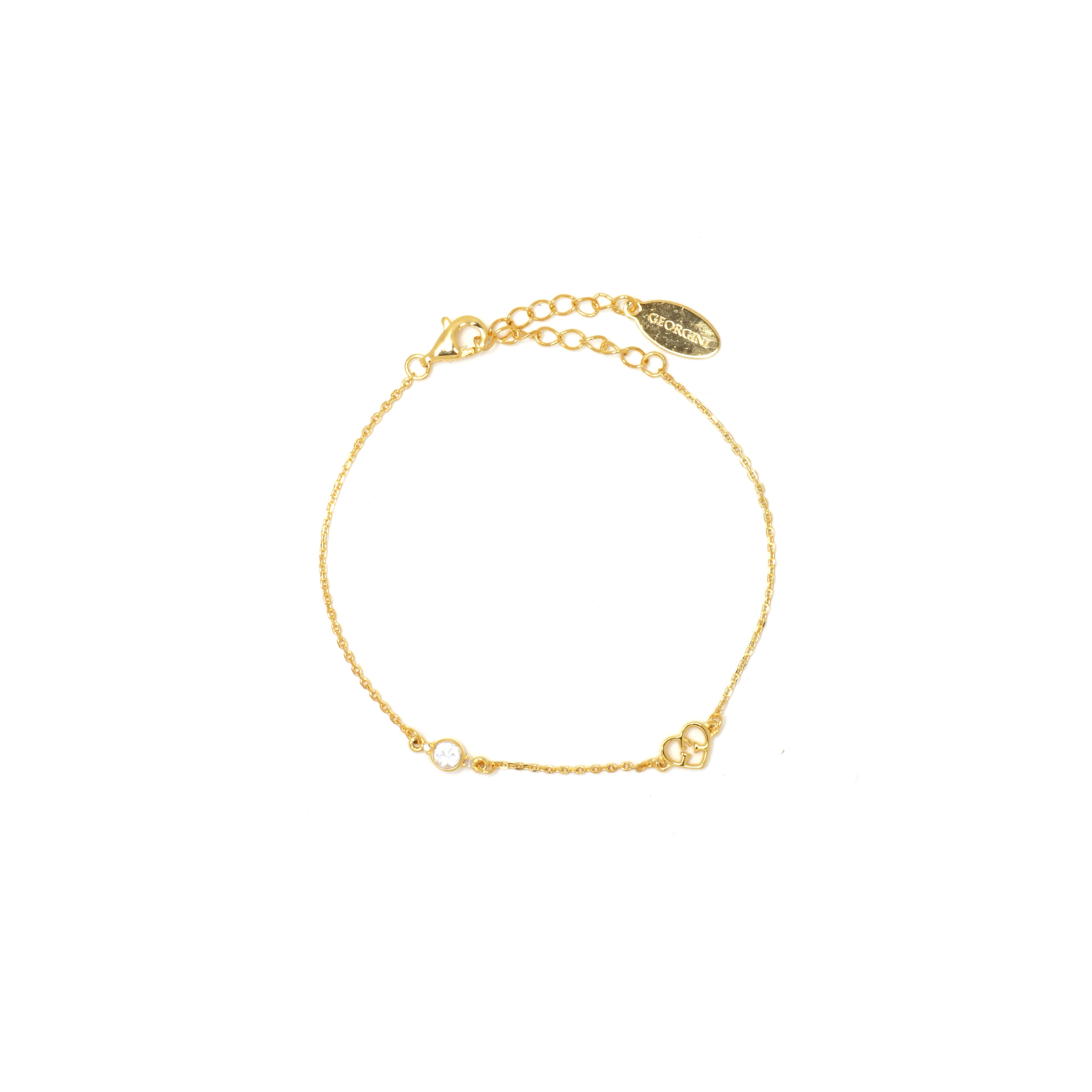 Diamonds by Georgini Natural Topaz and Two Natural Diamond April Bracelet Gold