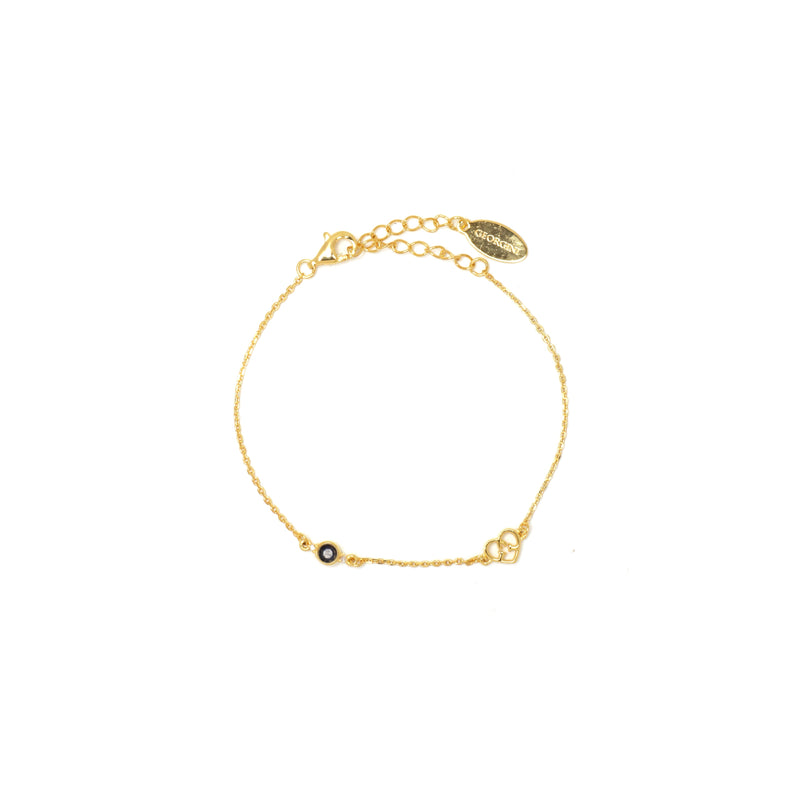 Diamonds by Georgini Natural Sapphire and Two Natural Diamond September Bracelet Gold