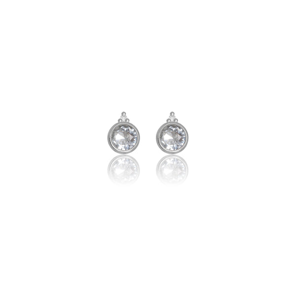 Diamonds by Georgini Natural Aquamarine and Two Natural Diamond March Earrings Silver