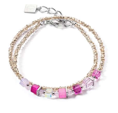 JOYFUL COLOURS WRAP BRACELET SILVER PINK 4564/30_1900