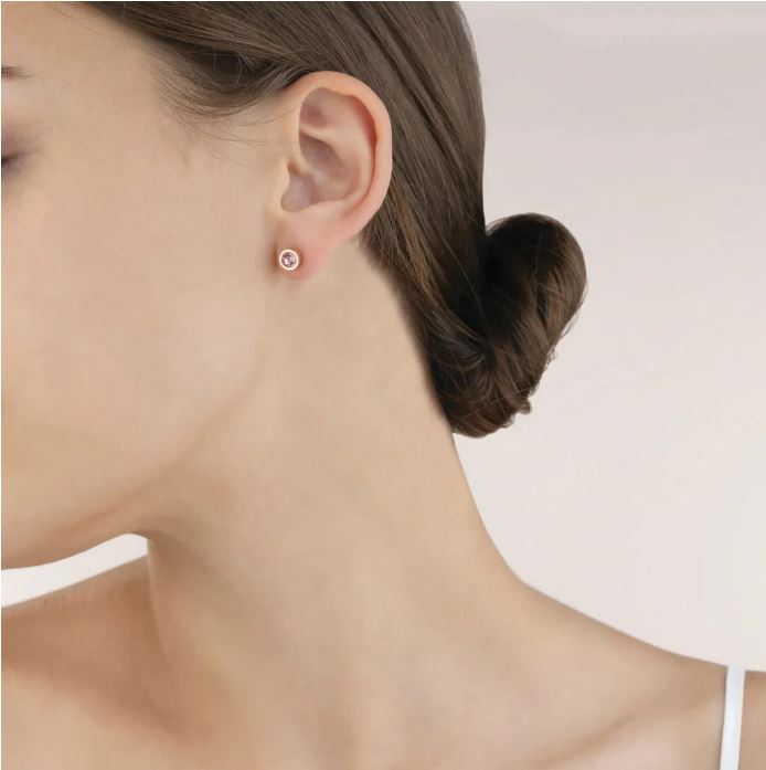 STUD EARRINGS WITH CRYSTALS 0228/21_1816 - CRYSTAL GOLD