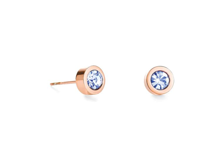 STUD EARRINGS WITH CRYSTALS 0228/21_0720 - LIGHT BLUE