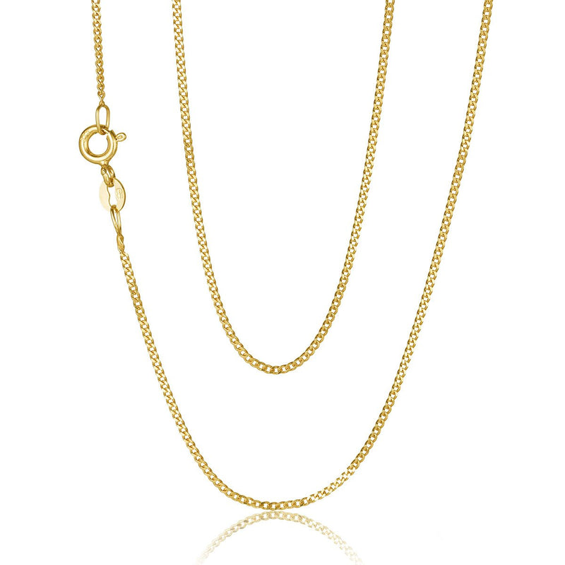 9ct Yellow Gold 2 Sided 1.2mm Curb Link Chain