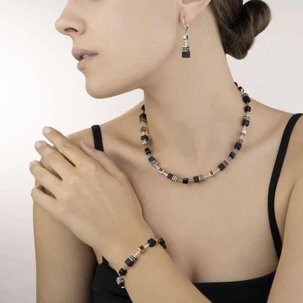 COEUR DE LION - Geocube Rose Gold and Onyx 4018_1300