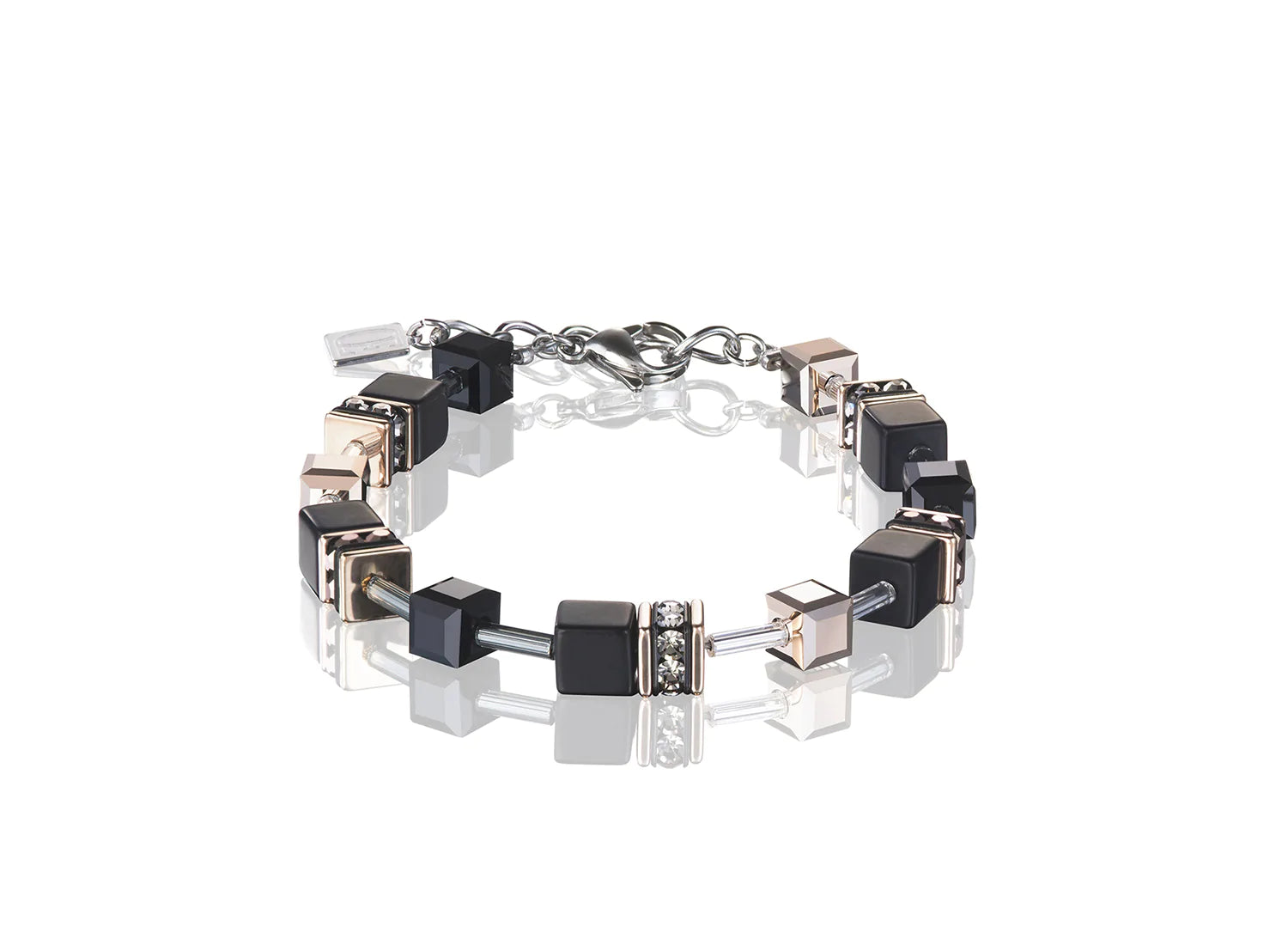 COEUR DE LION - Geocube Rose Gold and Onyx 4018_1300