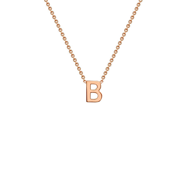 9ct Rose Gold 'B' Initial Adjustable Letter Necklace 38/43cm