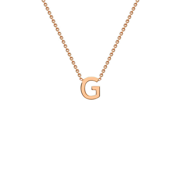9ct Rose Gold 'G' Initial Adjustable Letter Necklace 38/43cm