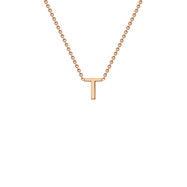 9ct Rose Gold 'T' Initial Adjustable Letter Necklace 38/43cm