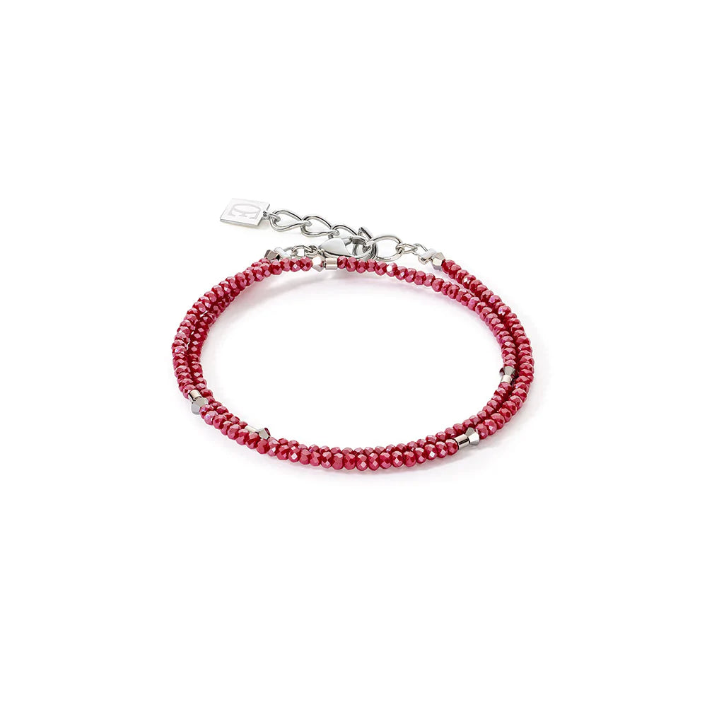 COEUR DE LION - Small Circular Crystal Stainless Steel & Red 5033_0300