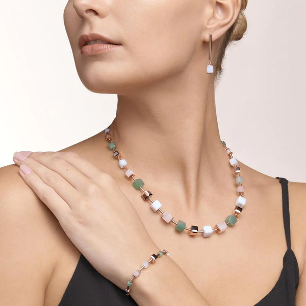 COEUR DE LION - Geocube Soft Pink & Green Aventurine 5059_0510