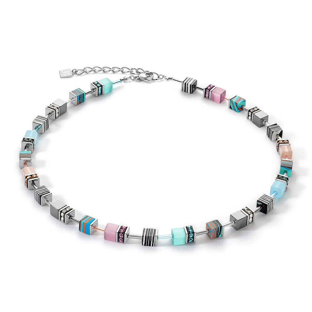 COEUR DE LION - Geocube Light Pink & Blue Marbled Malachite 5090_1919