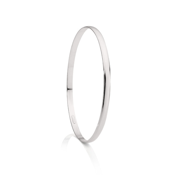 Silver 4mm solid bangle 65mm