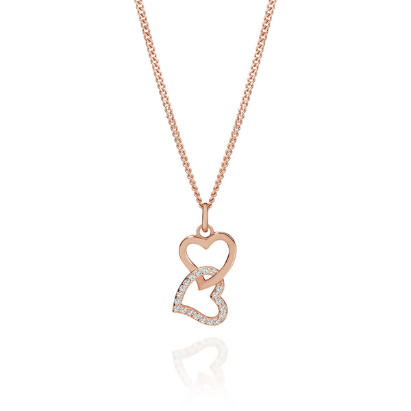 Silver rose gold plated heart pendant