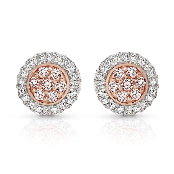 9ct white gold 0.25ct Australian pink diamond earrings