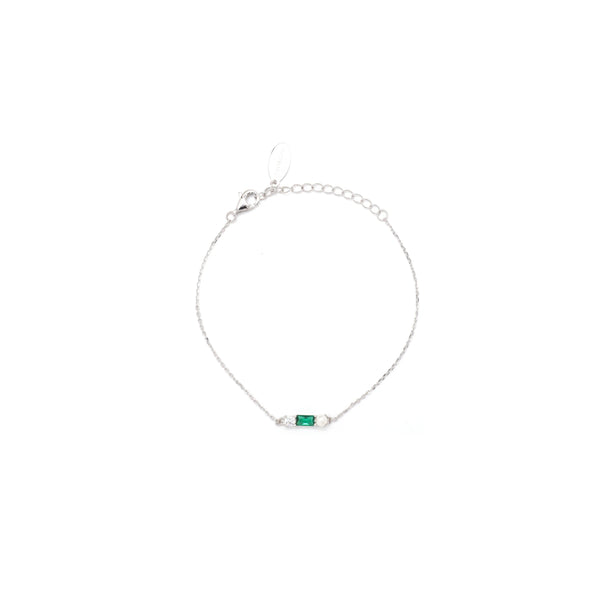 Georgini Gifts Emerald Isle Freshwater Pearl Bracelet in Emerald and Silver