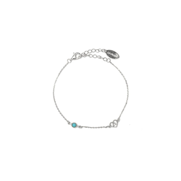 Diamonds by Georgini Natural Turquoise and Two Natural Diamond December Bracelet Silver