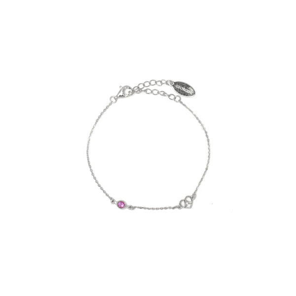 Diamonds by Georgini Natural Amethyst and Two Natural Diamond February Bracelet Silver