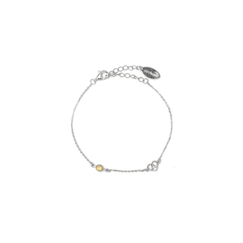 Diamonds by Georgini Natural Opal and Two Natural Diamond October Bracelet Silver