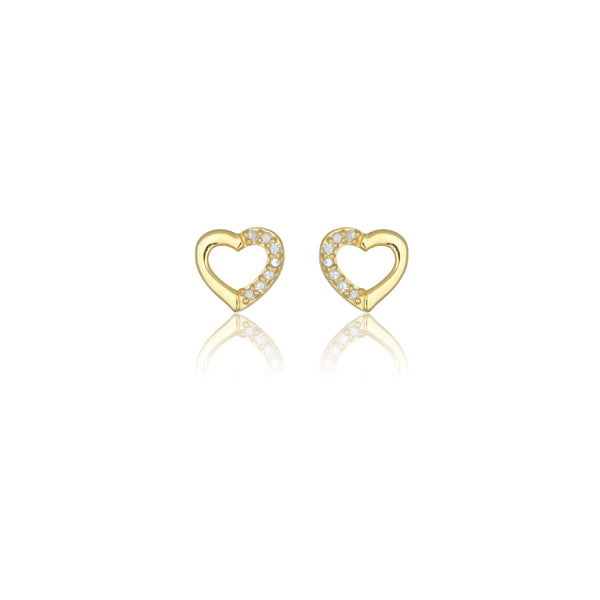 Diamonds by Georgini Fourteen Natural Diamond Heart Earrings Gold