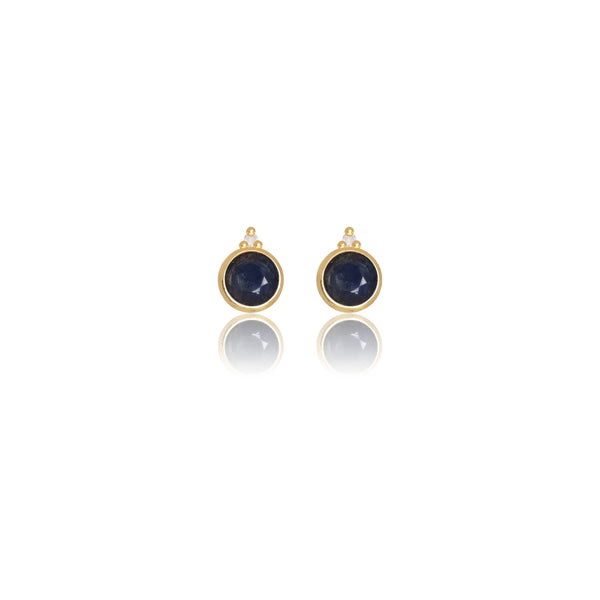 Diamonds by Georgini Natural Sapphire and Two Natural Diamond September Earrings Gold