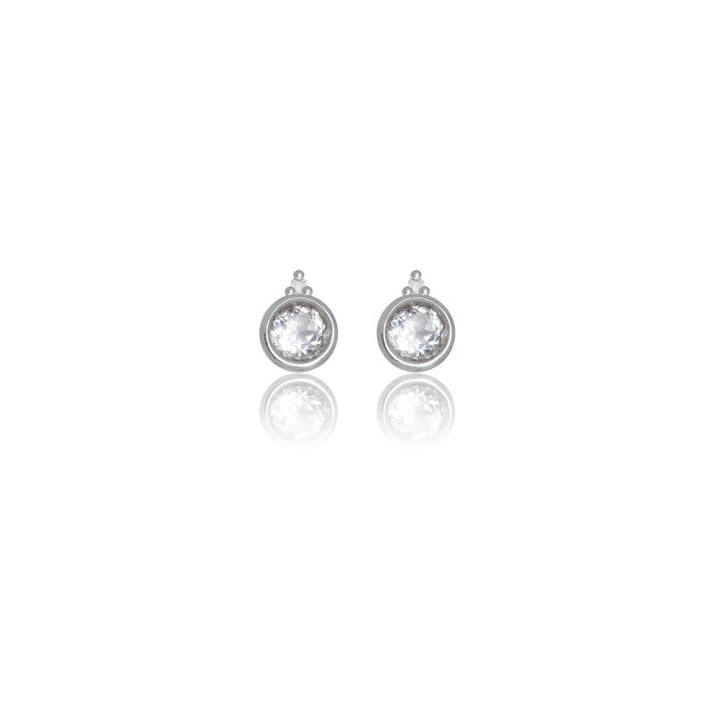 Diamonds by Georgini Natural Topaz and Two Natural Diamond April Earrings Silver