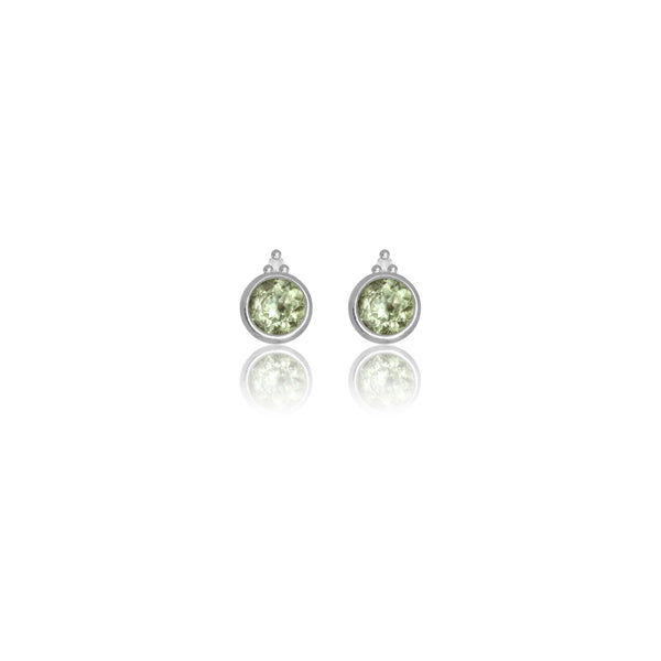 Diamonds by Georgini Natural Peridot and Two Natural Diamond August Earrings Silver
