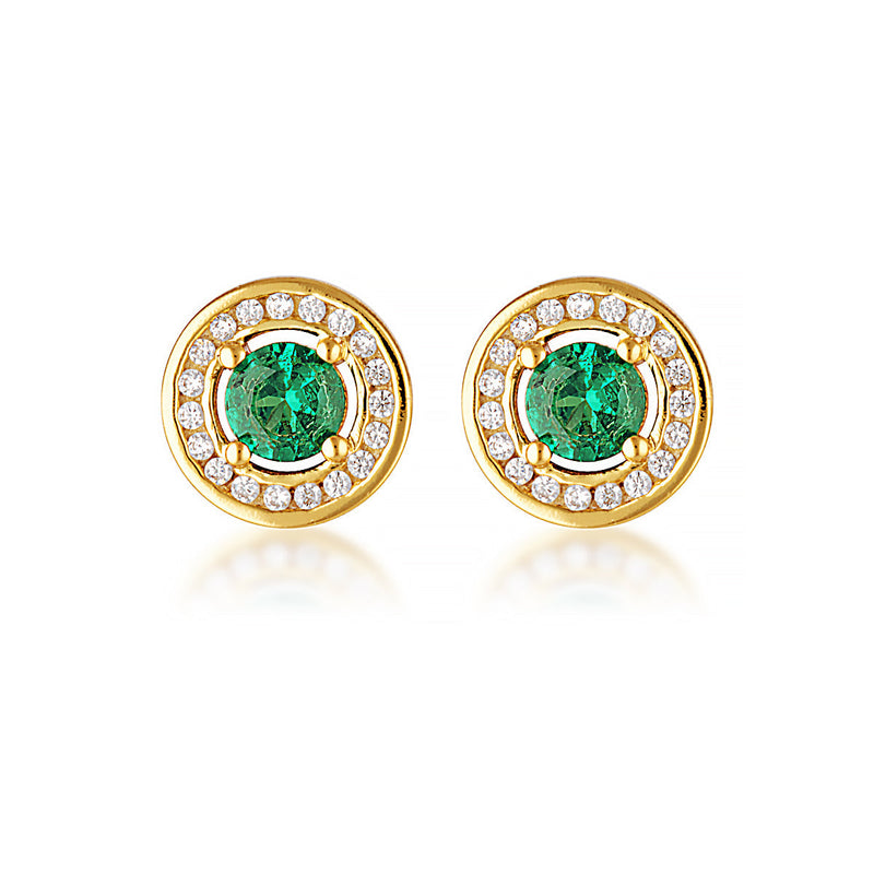 Georgini Milestone Emerald Halo Earrings in Gold
