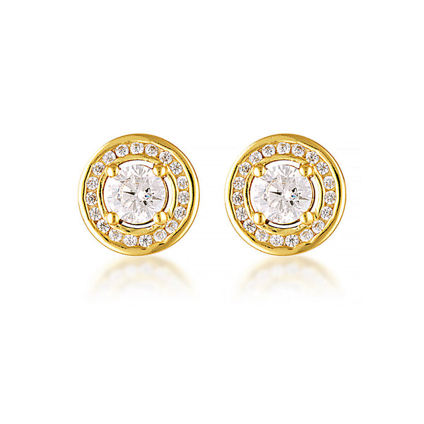 Georgini Milestone Cubic Zirconia Halo Earrings in Gold
