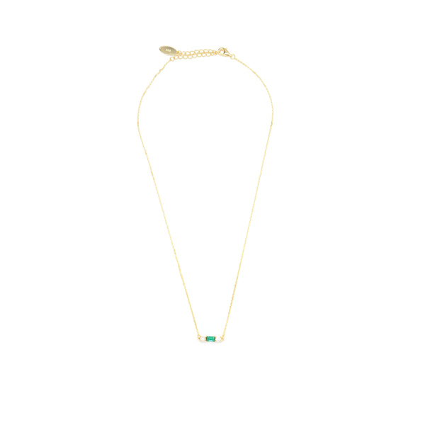 Georgini Gifts Emerald Isle Freshwater Pearl Necklace in Emerald and Gold