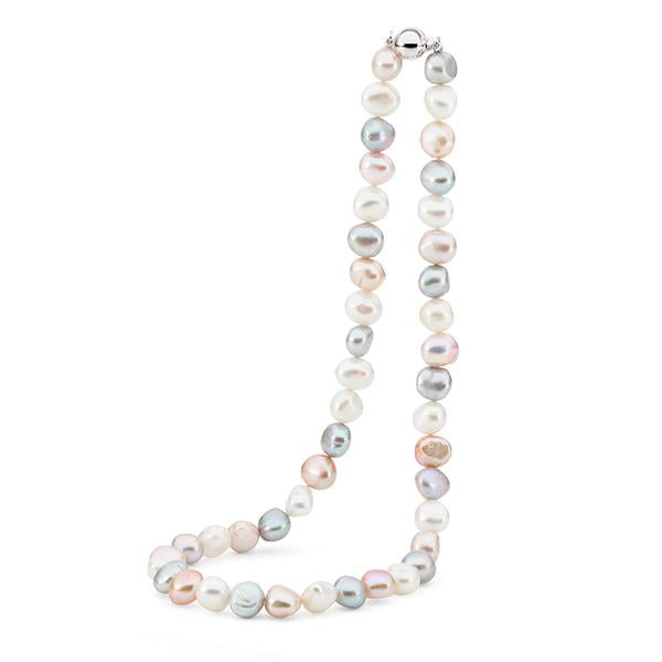 Sterling Sillver Multicoloured Pearl 45cm Necklet