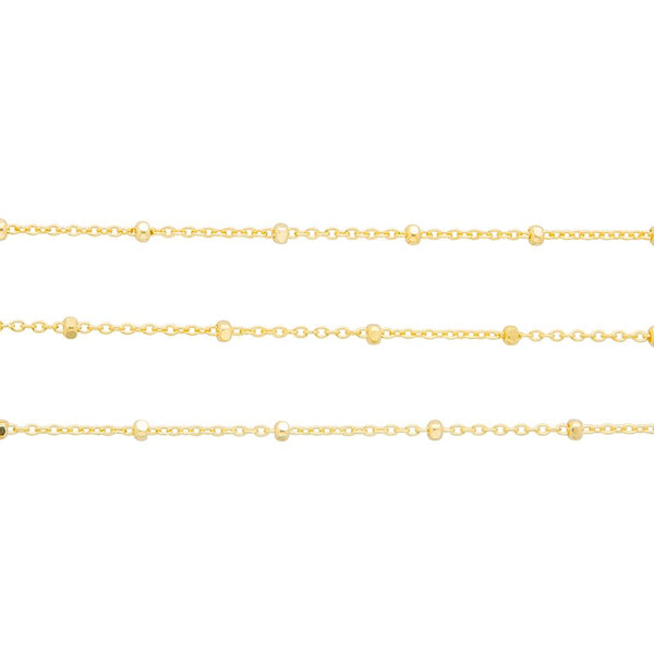 Fancy Square Ball Link Chain in 9ct Gold